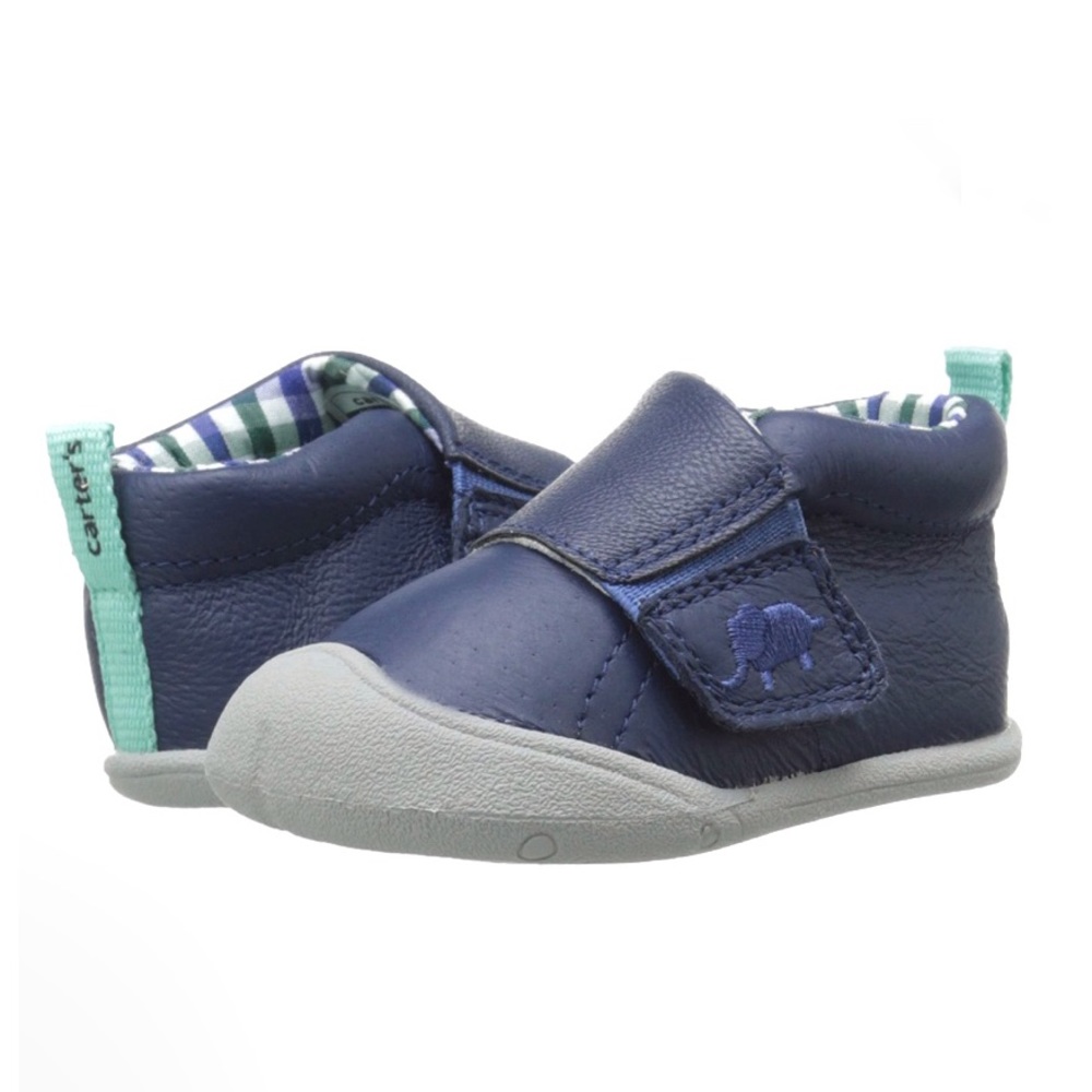 Carter’s shoes navy blue 6-9 months stage 1 crawl Velcro New NWT
